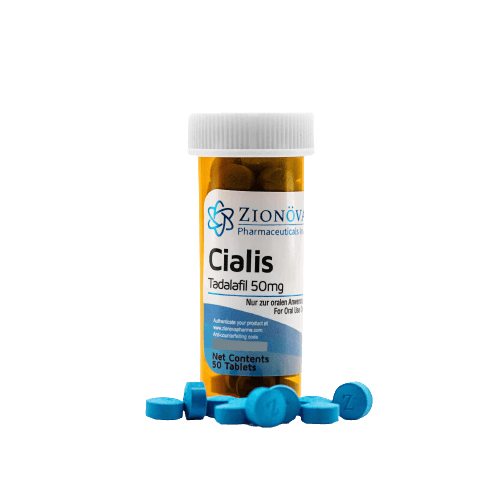 Zionova Cialis - 50 Tablets at 50mg Each - Made in Canada Cialis 50mg Tablets by Zionova