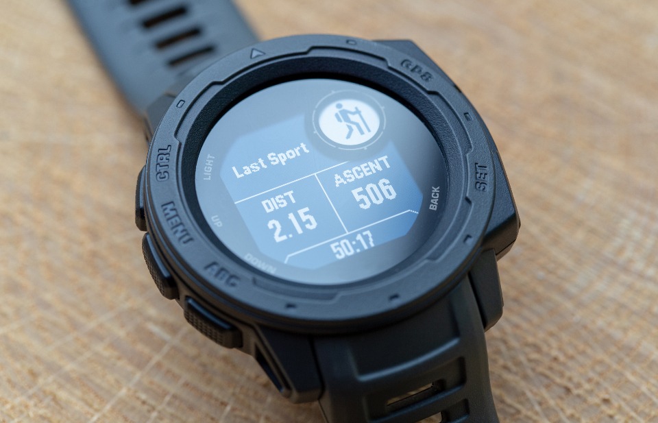 GPS smartwatch on a wrist