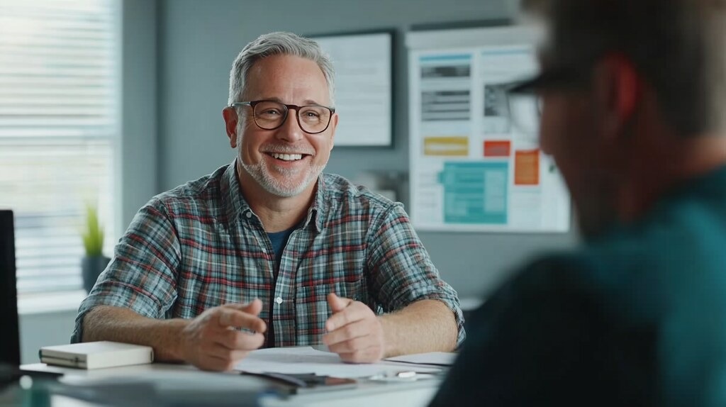 Man talking with his doctor in a consultation