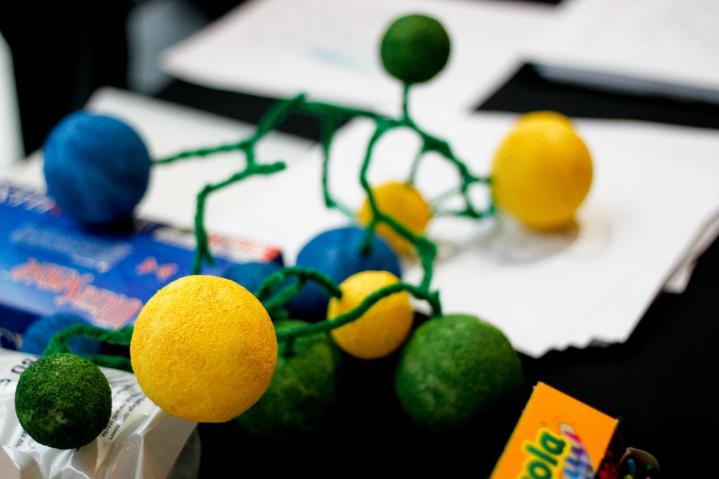 Colourful molecular model